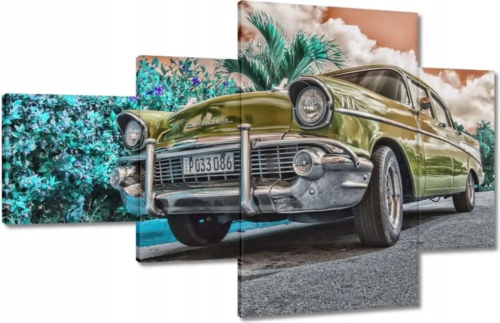 Vászonkép 130x80 Sárga antik autó