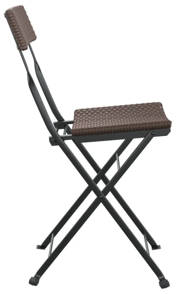 4 db barna polyrattan összecsukható bisztrószék