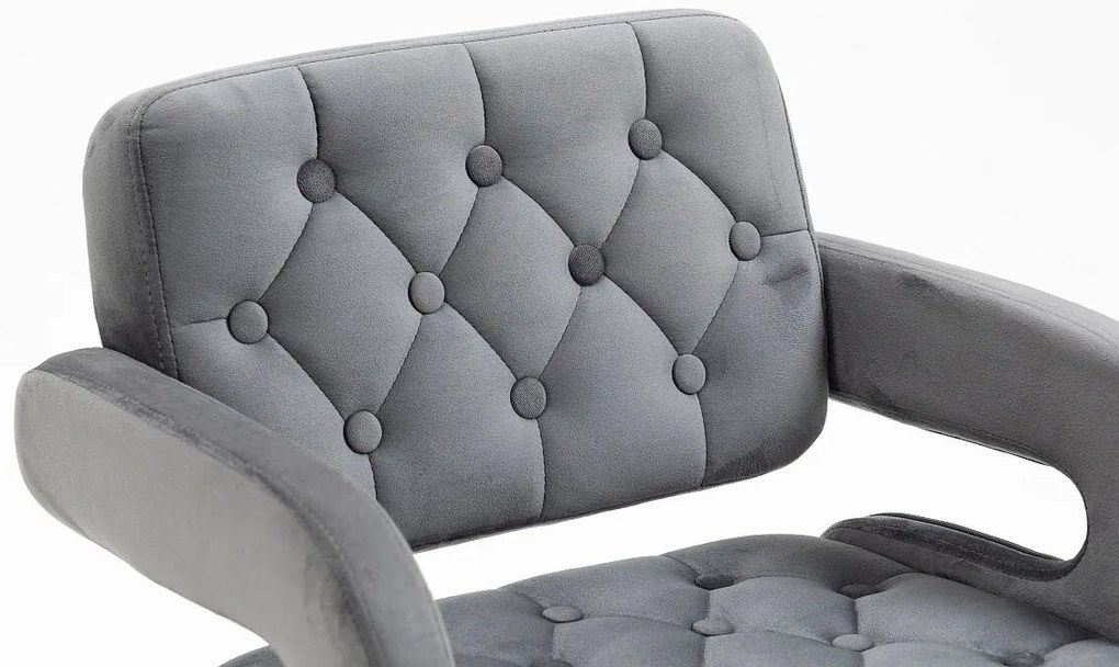 HR8403KW Grafit modern velúr szék arany lábbal