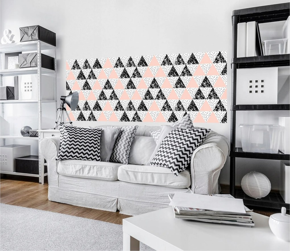 Fotótapéta Geometrikus háromszögek rózsaszín-fekete absztrakt 250x104 +ragasztó