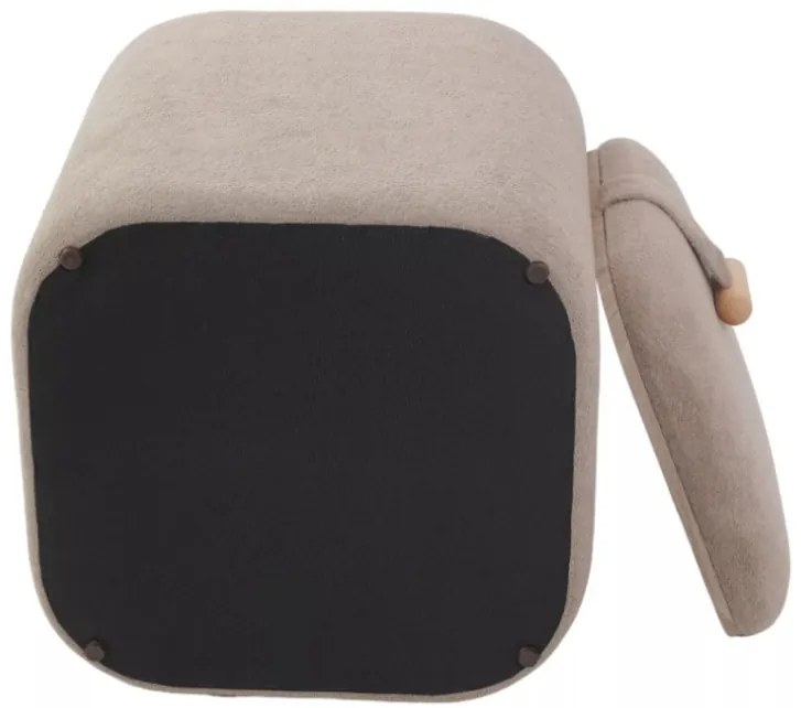 Nap bársony puff - sötétbézs