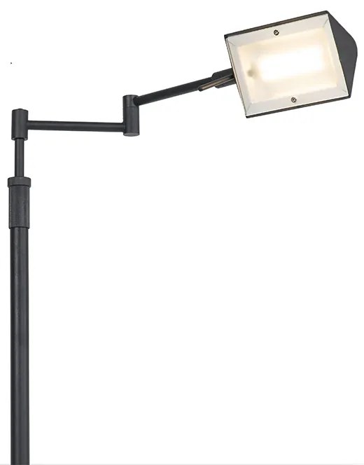Design állólámpa fekete, beépített LED-del és érintőképernyős fényerő-szabályzóval - Notia