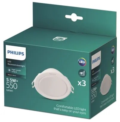 Philips - KÉSZLET 3x LED Beépíthető lámpa MESON LED/5,5W/230V 4000K