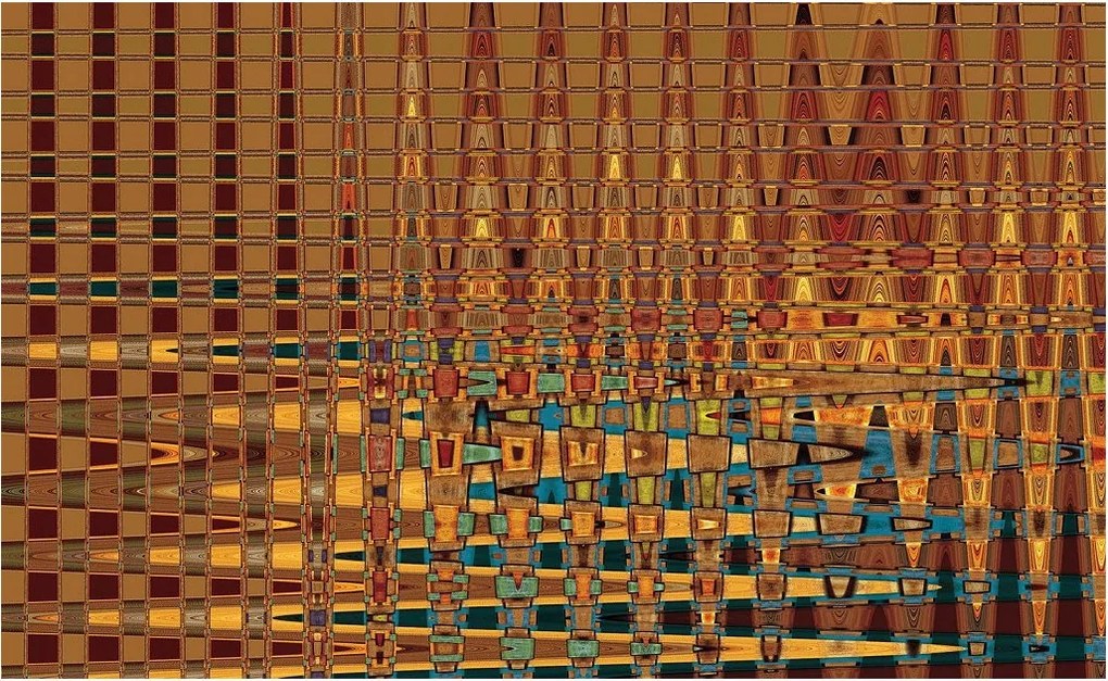 Fotótapéta Geometrikus hullámmozaik színátmenet absztrakt 350x250 +ragasztó