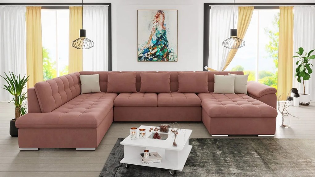 Sarokkanapé Talina alvási funkcióval (Pravá U) (Uttario Velvet 2955 + Uttario Velvet 2955 + Uttario Velvet 2979). 1060513