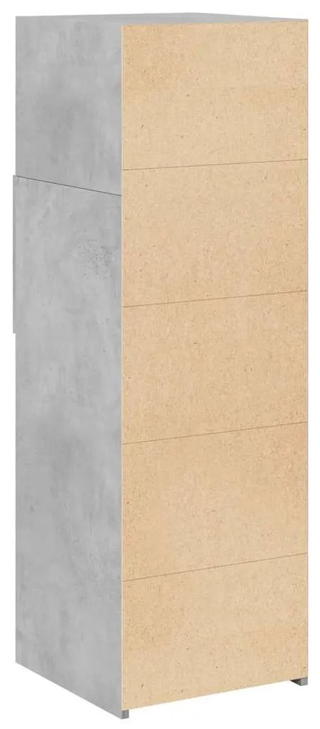 betonszürke szerelt fa magasszekrény 40 x 42,5 x 124 cm