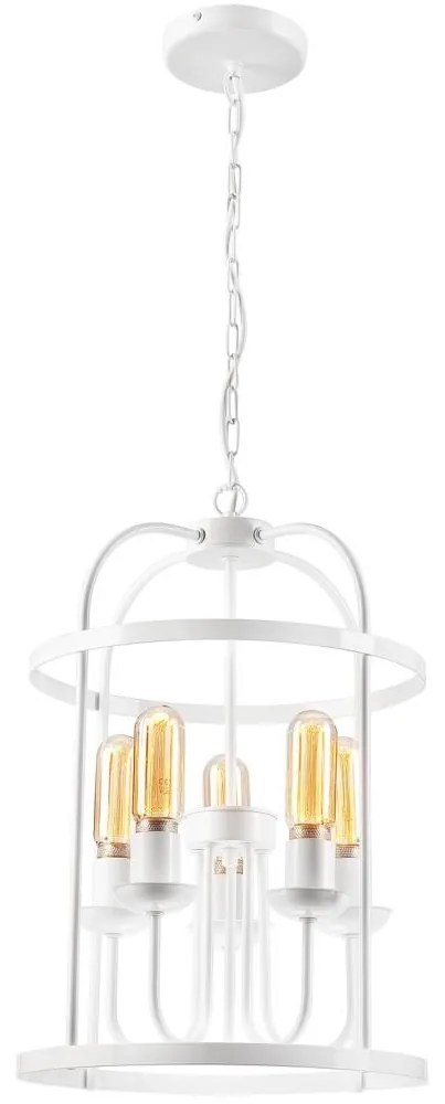 Csillár láncon CONSTANTINE 5xE27/60W/230V fehér