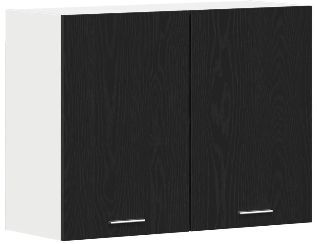 vidaXL Fekete Tölgy Fali Szekrény - 80x31x60 cm - Mérnöki fából