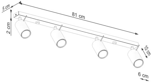 Sollux SL.1498 - Spotlámpa RING 4xGU10/10W/230V krémes