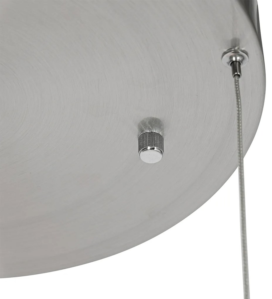 Acél lógólámpa kerek, LED-del, 3 fokozatú fényerő-szabályozóval, 3-lámpás - Lyani