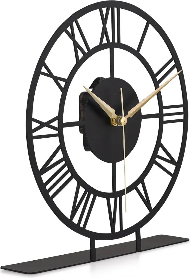 Roman fekete fém falióra, Ø25 cm