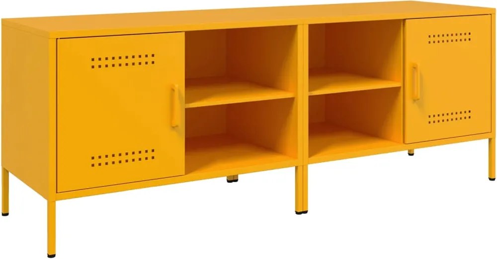 vidaXL 2 db mustársárga acél TV-szekrény 68 x 39 x 50,5 cm