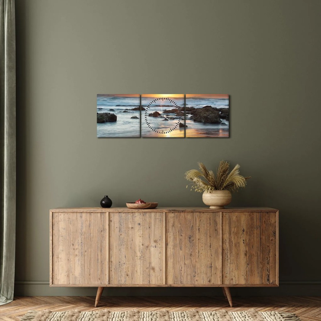 Kép - A napsütötte tenger (órával) (90x30 cm)
