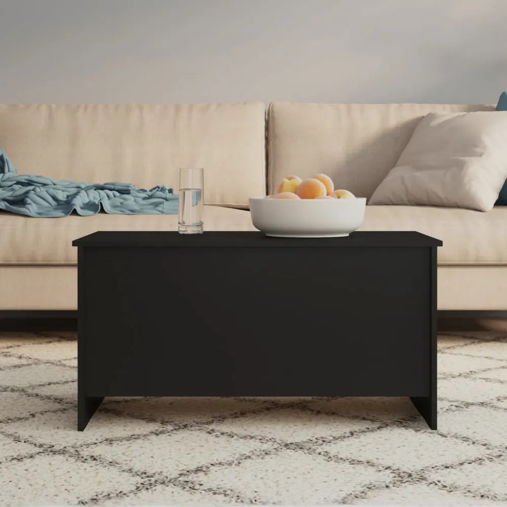 fekete szerelt fa dohányzóasztal 102 x 55,5 x 52,5 cm