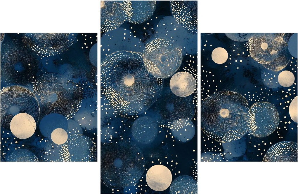 Kép - Kék-arany gyűrűk (90x60 cm)