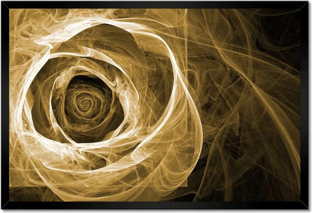 Poszter keretben 60x40 Szépia fraktál rózsa