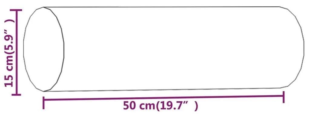 2 db fekete szövet díszpárna Ø15 x 50 cm