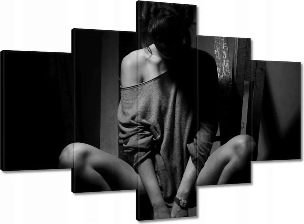 Vászonkép 100x70 Fekete-fehér csajos kép