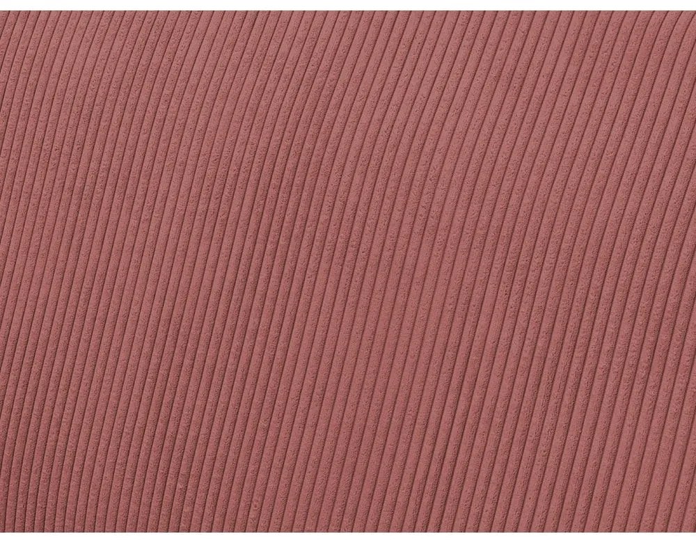 Rózsaszín kordbársony kinyitható-tárolóhelyes sarokkanapé Voltaire – Bobochic Paris