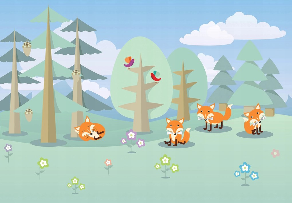 Fotótapéta Gyerekeknek Állatok Erdő Róka 415 x 290 13869veXXXXL