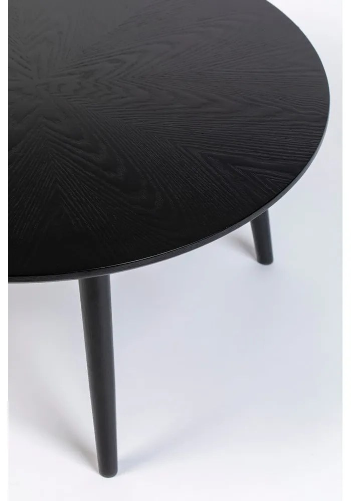 Kerek étkezőasztal tölgyfa dekoros asztallappal ø 120 cm Fabio – White Label