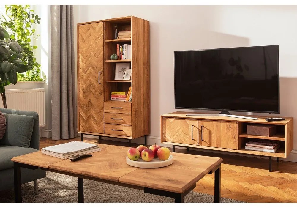 Natúr színű tölgyfa ruhásszekrény 97x176 cm Abies – The Beds