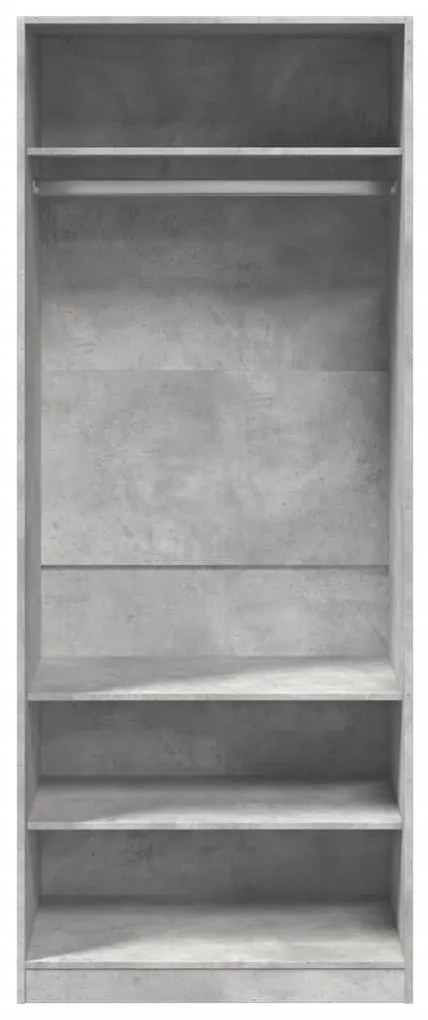 betonszürke szerelt fa ruhásszekrény 80 x 50 x 200 cm