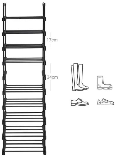 ALVORO cipős szekrény, fekete
