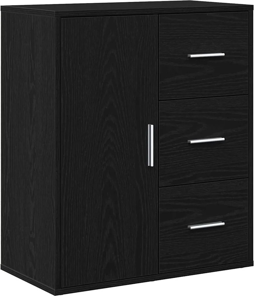 vidaXL Széf fiókkal Fekete tölgy 60 x 31 x 70 cm Faanyag