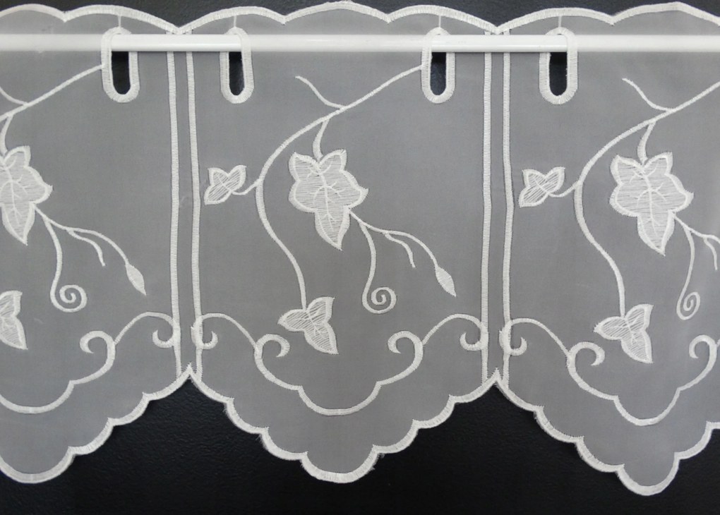 Mg Irigység fátyol ekrü hímzés Noir 100x30cm K