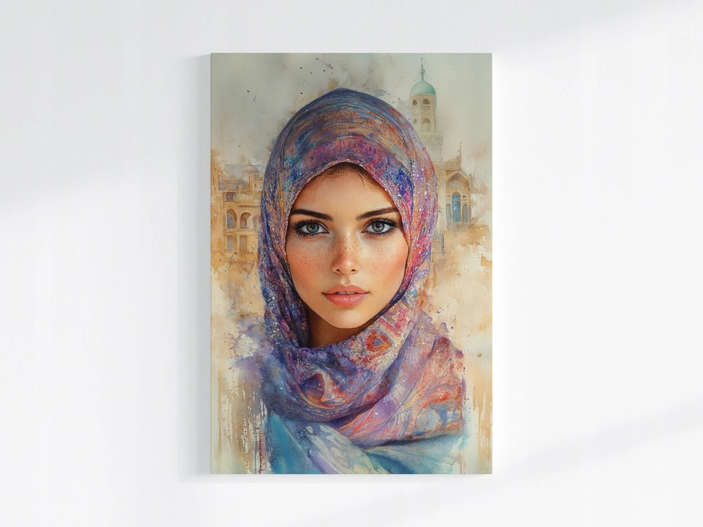 Poszter Nő Kelet Hidzsáb Akvarell Portré 40x60