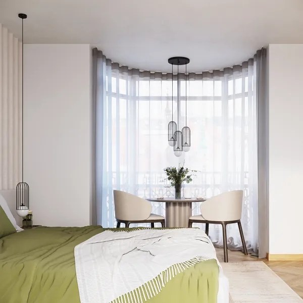 Sollux SL.1336 - Csillár zsinóron BRINA 3xG9/8W/230V fekete