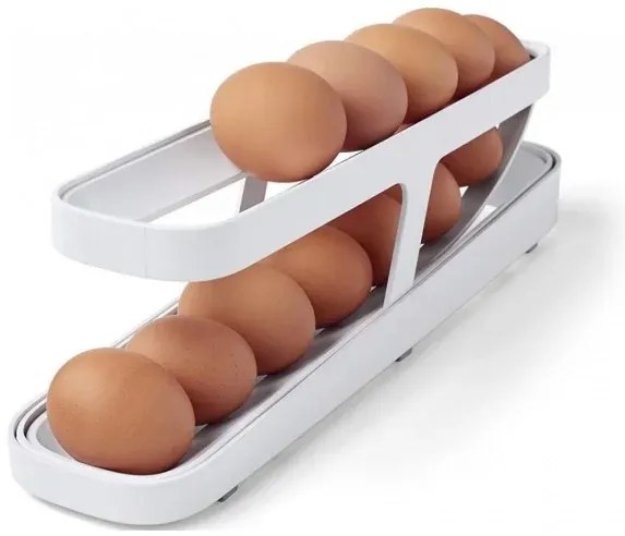 Összecsukható tojásrendező hűtőbe - 2 sor - fehér