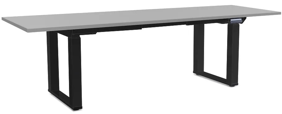 OfficeTech Strong állítható magasságú asztal 240 x 80 cm, fekete alap, világos szürke