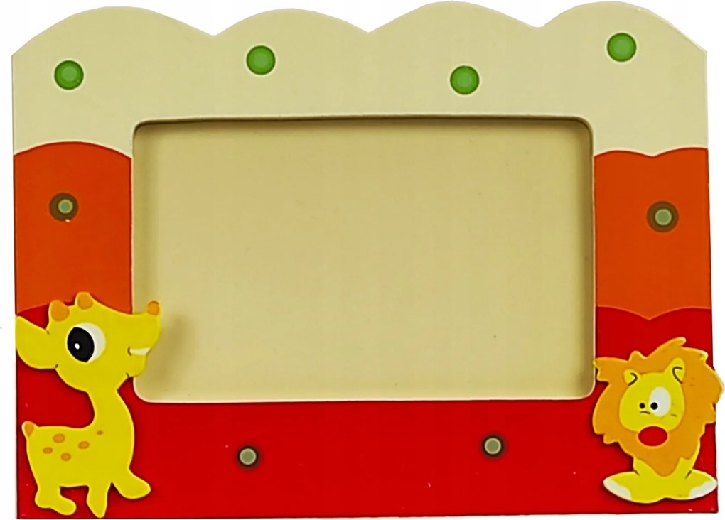 Gyerek fa képkeret 10x15 cm. lábbal 3550 piros