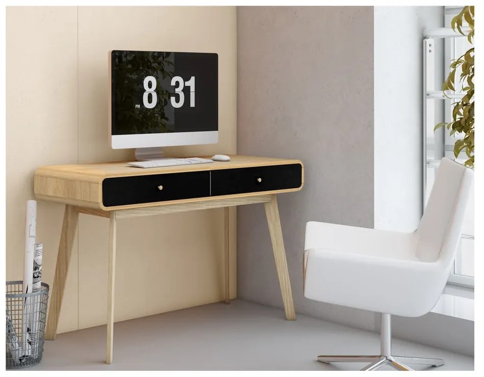 Íróasztal tölgyfa dekorral 50x120 cm Cassie - Støraa