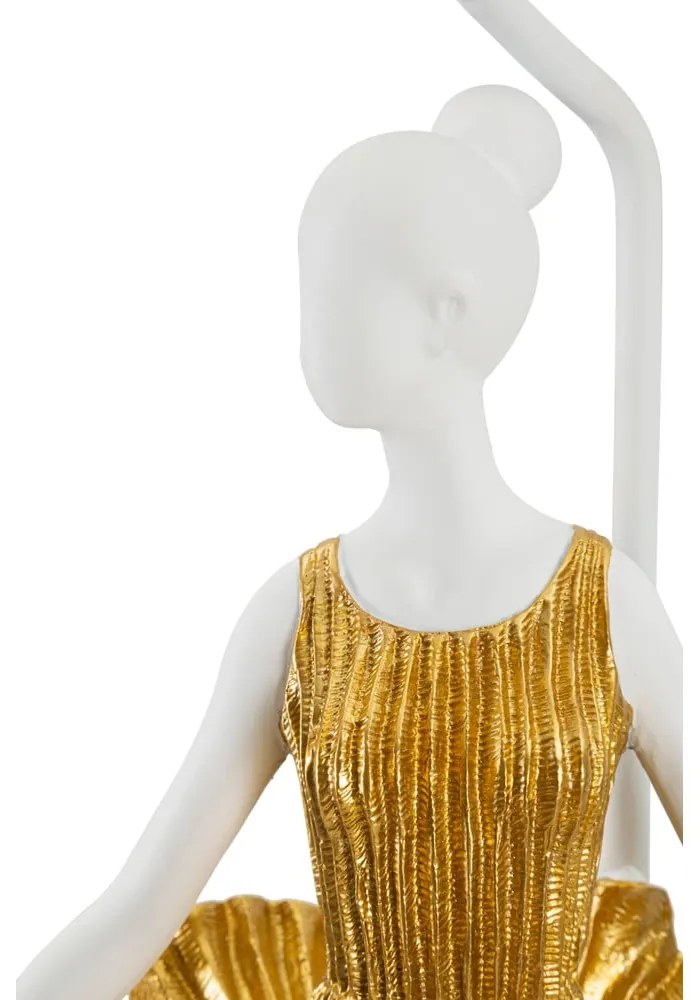 Fehér-aranyszínű asztali lámpa textil búrával (magasság 90,5 cm) Dancer – Mauro Ferretti