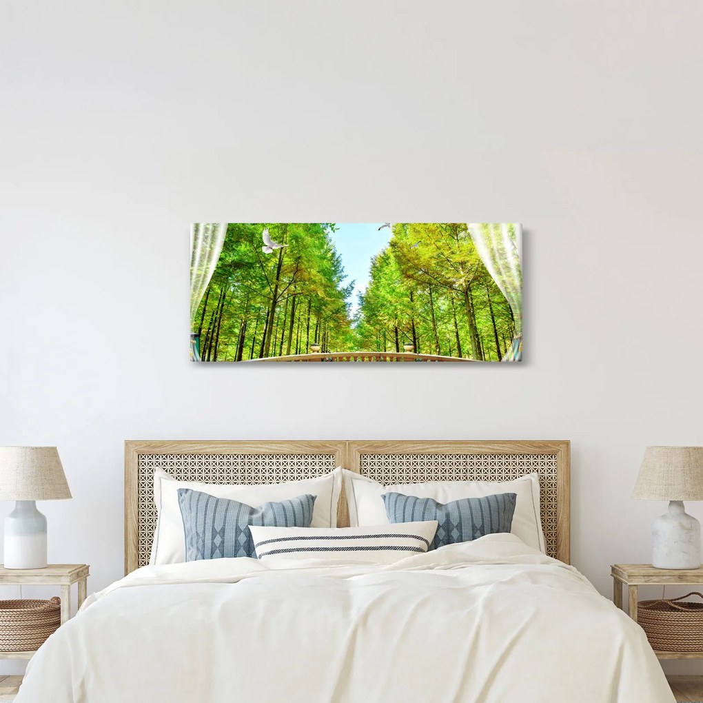 Kép - Kilátás az erdőre (120x50 cm)