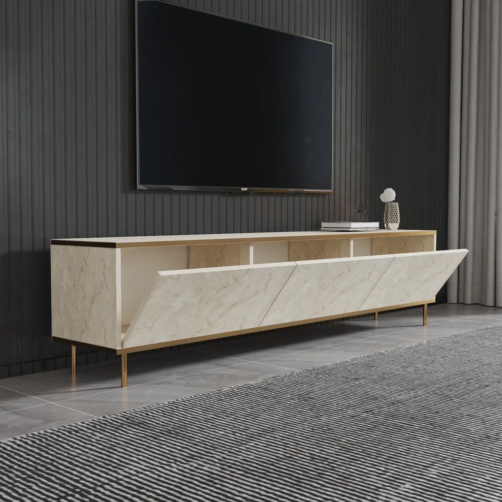TV szekrény Imaj - Travertine, Gold