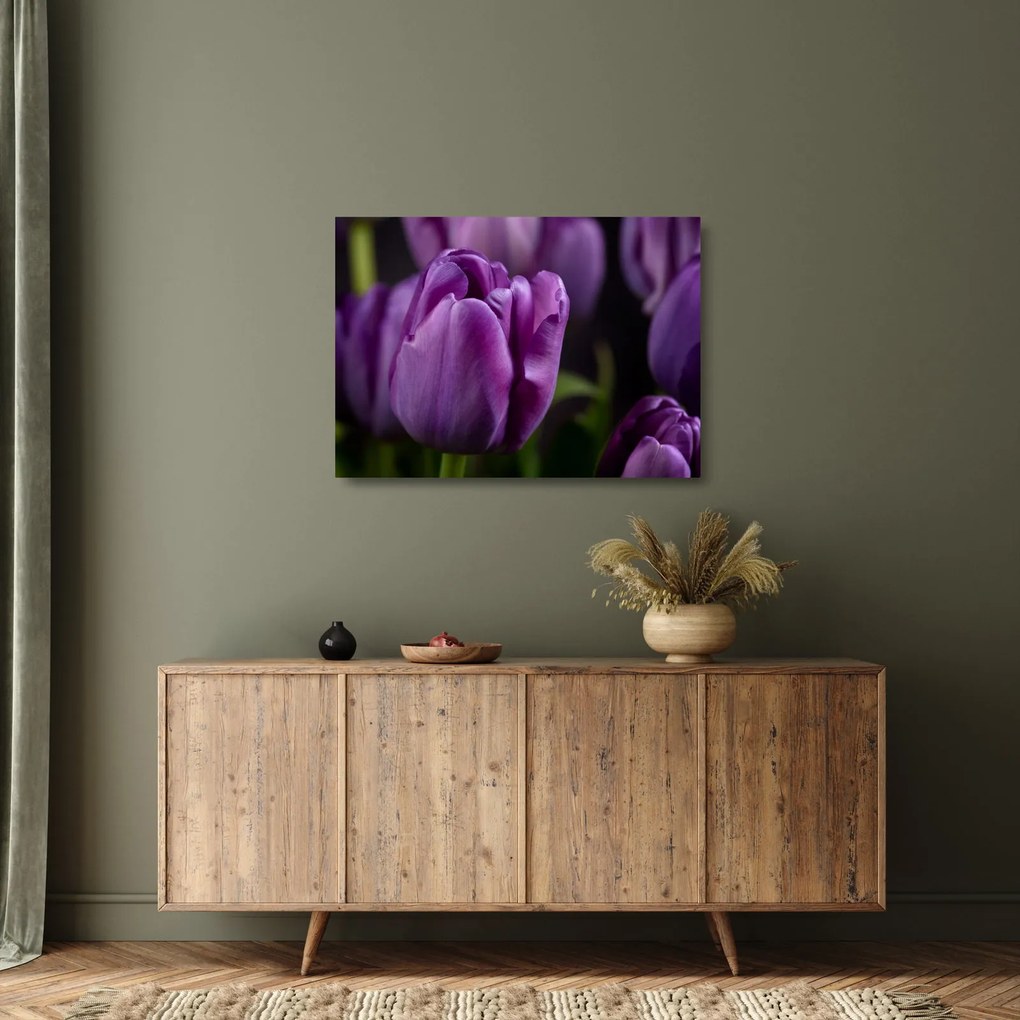Tulipán vírág képe (üvegen) (70x50 cm)