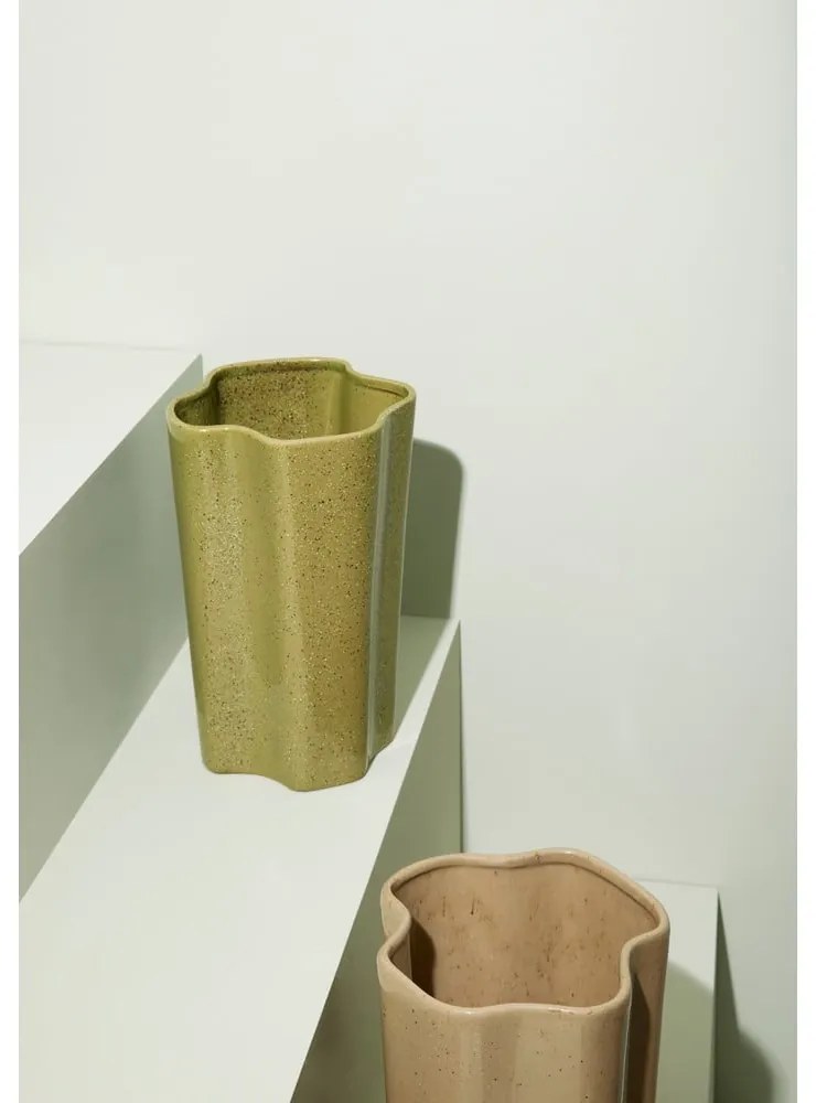 Bézs kerámia váza (magasság 30 cm) Sapo – Hübsch