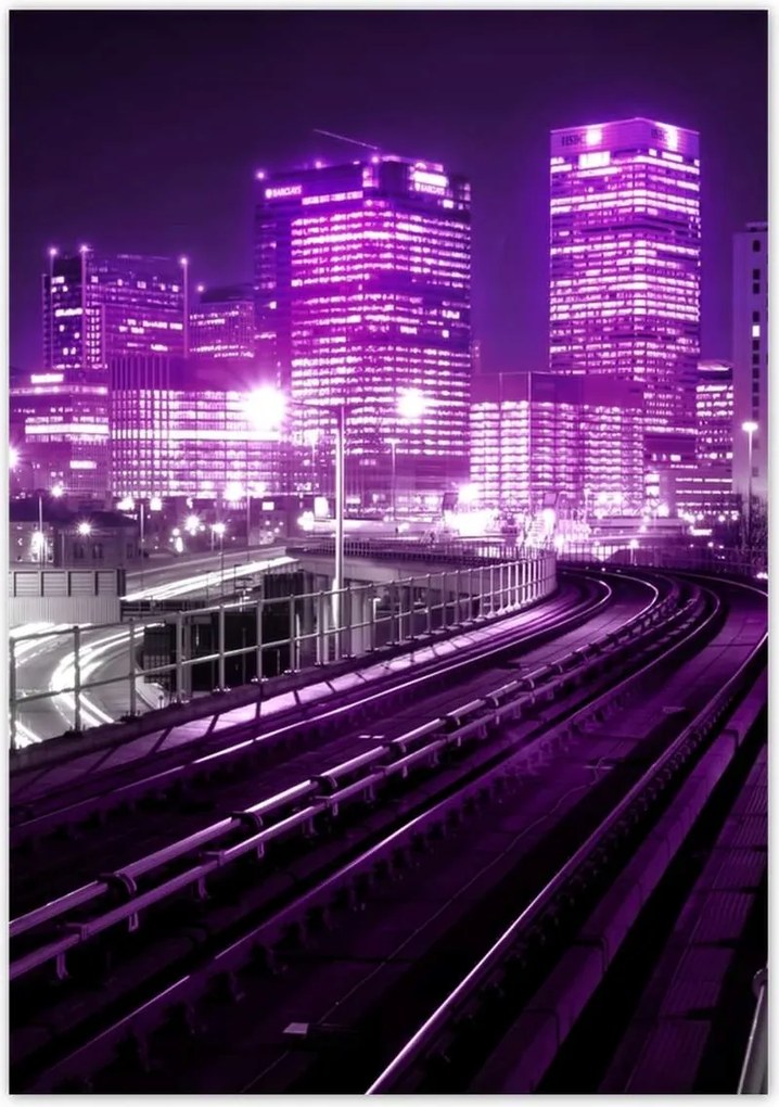 Poszterek 70x100 Lila felhőkarcolók