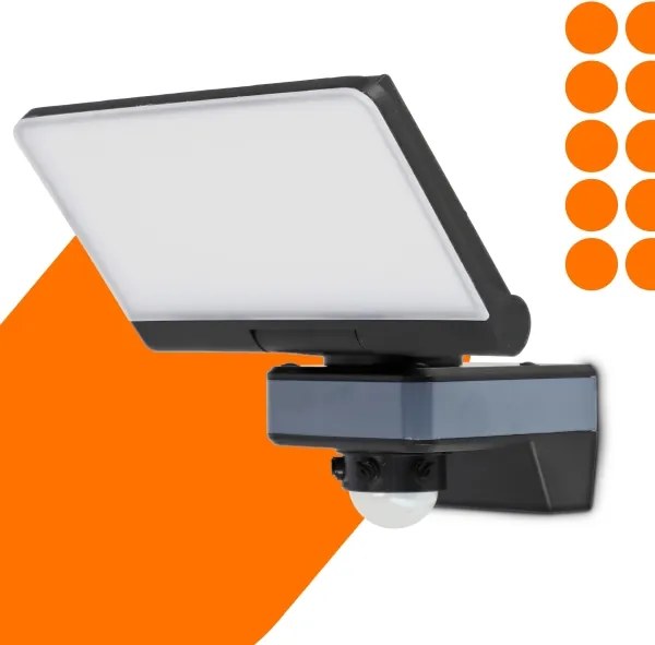 LED reflektor mozgás- és alkonyatérzékelővel LED/44W/230V 4200K IP54 fekete