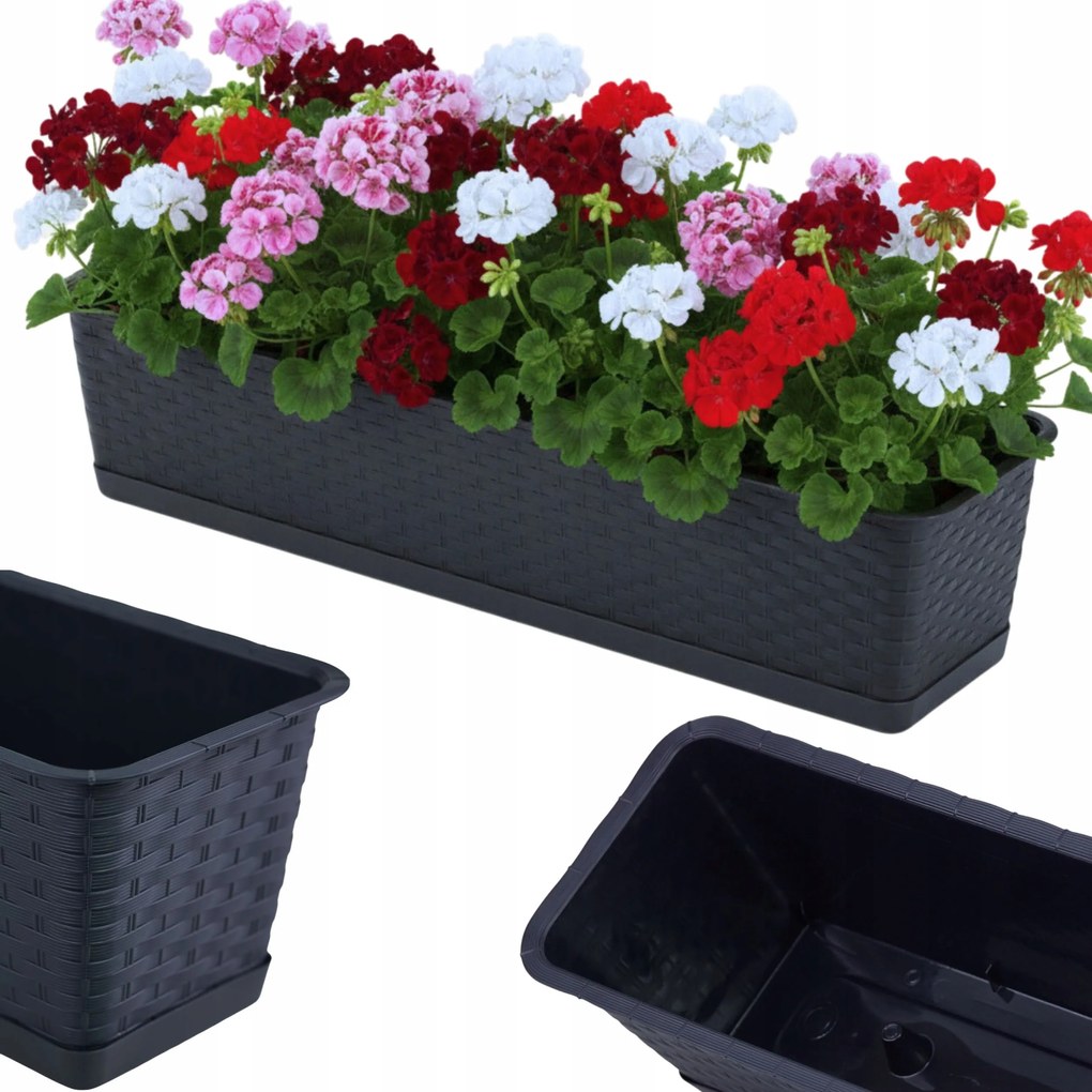 Ratolla erkélyláda állvánnyal ISR700P Téglalap alakú virágtartó