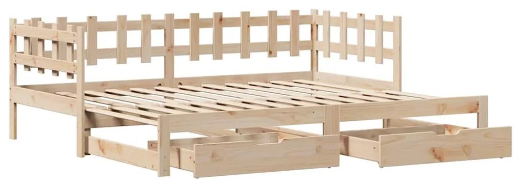kihúzható heverő fiókokkal matrac nélkül 80 x 200 cm