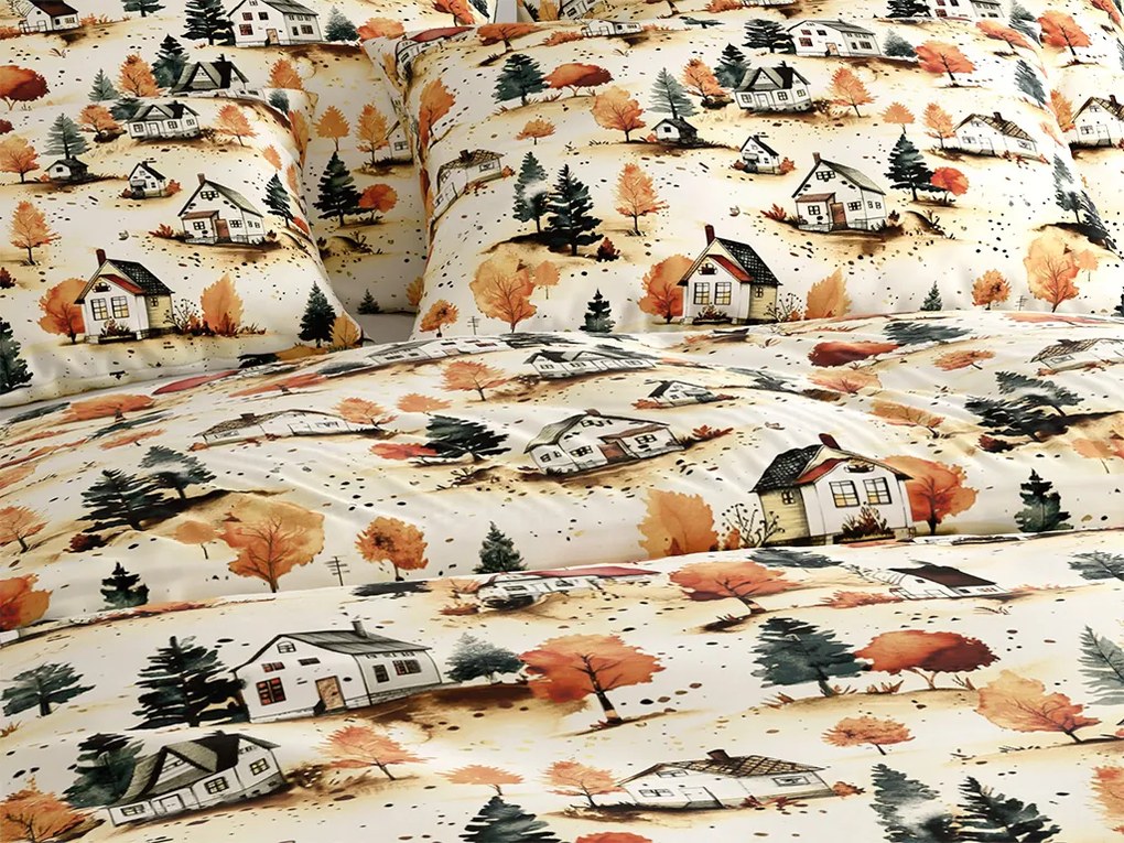 Pamut ágyneműhuzat AUTUMN VILLAGE színes Ágyneműhuzat mérete: 70 x 90 cm | 140 x 200 cm