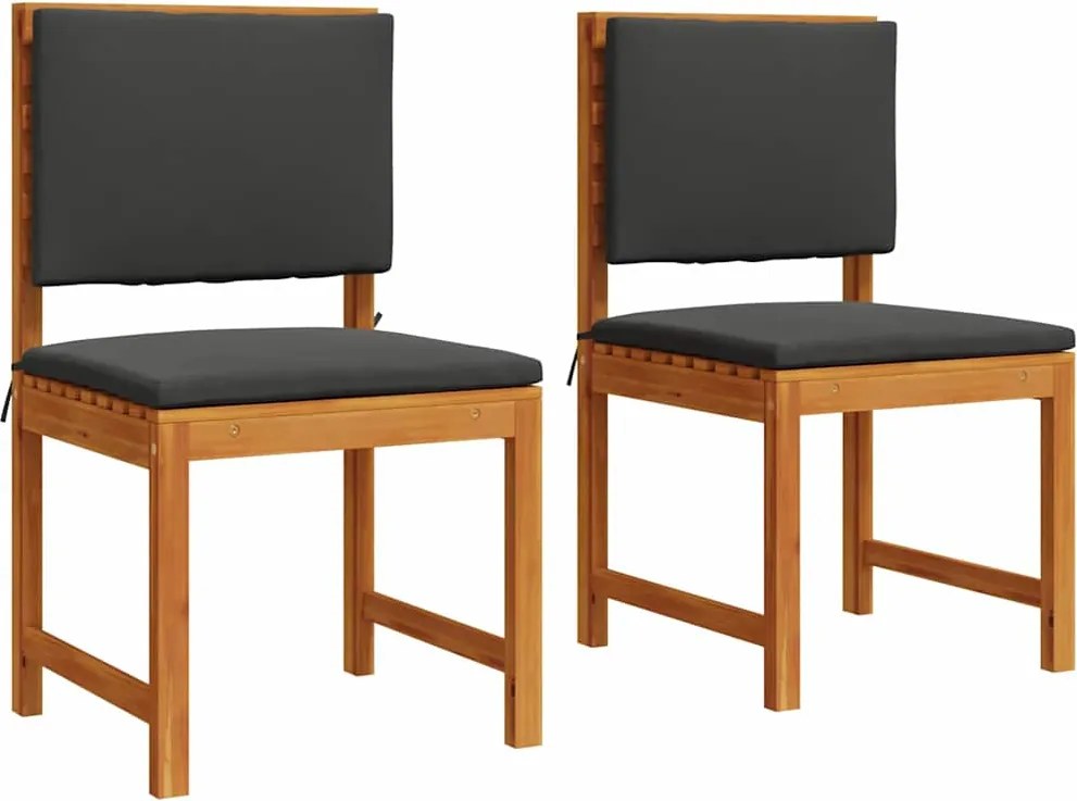 vidaXL Kerti Szék párnával 2 pcs Barna Tömör akácfa