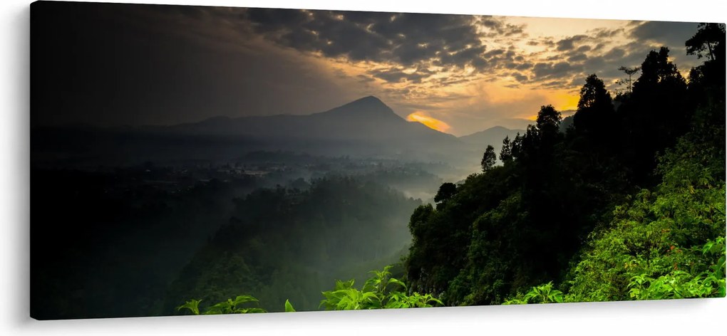 Kép - zöld hegyvidéki táj (120x50 cm)