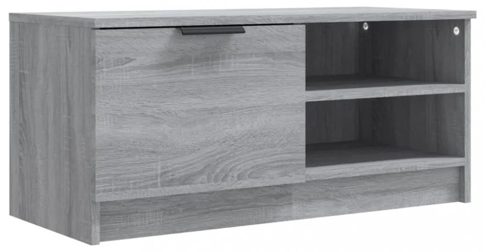 2 db szürke sonoma színű szerelt fa TV-szekrény 80x35x36,5 cm