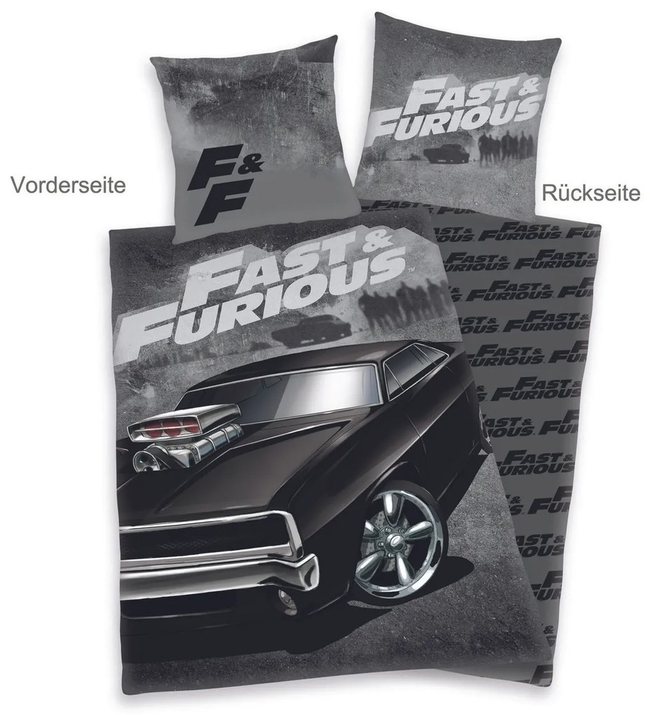 Herding Pamut ágynemű Fast nad Furious , 135 x 200cm, 80 x 80 cm